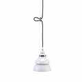 Cling 8 in. Industrial Barn Metal Pendant Ceiling White CL3116592